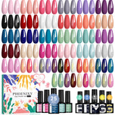 Phoenixy esmalte gel 25 colores, paleta versátil para crear estilos elegantes.