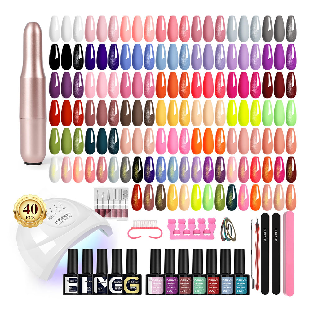 Phoenixy kit53-pcs-colores-gel variedad de tonos para uñas con acabado profesional