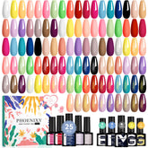 Phoenixy set gel uñas con 25 colores para looks versátiles y de temporada