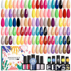 Phoenixy set gel uñas con 25 colores para looks versátiles y de temporada