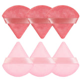 Pimoys conjunto de esponjas para polvo rosa con triángulos para precisión facial.