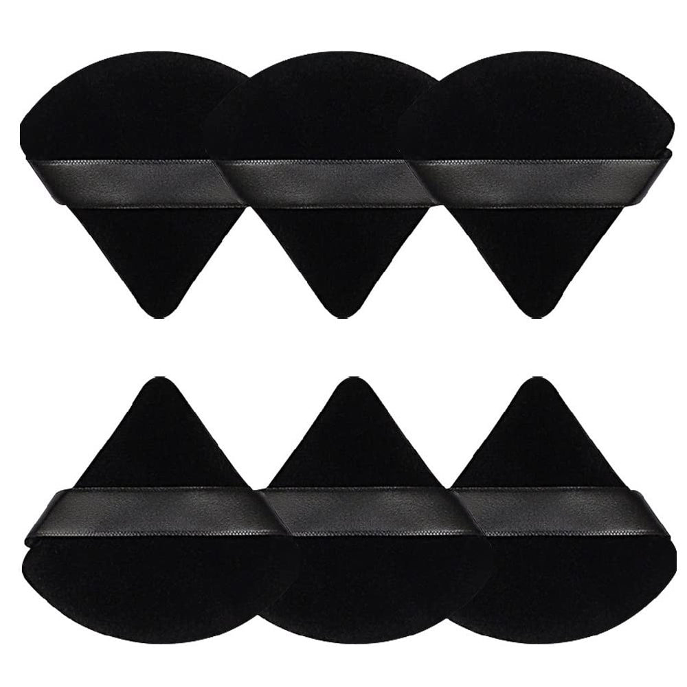 Esponja Pimoys con forma triangular y circular para difuminar la base con precisión.