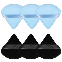 Pimoys esponja de polvo con diseño triangular y redondo, lote de 6 para base y contorno