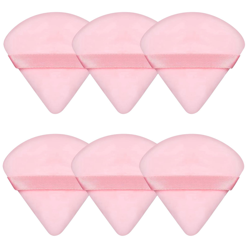 Esponja Pimoys para polvo con diseño triangular rosa, ideal para base y contorno.