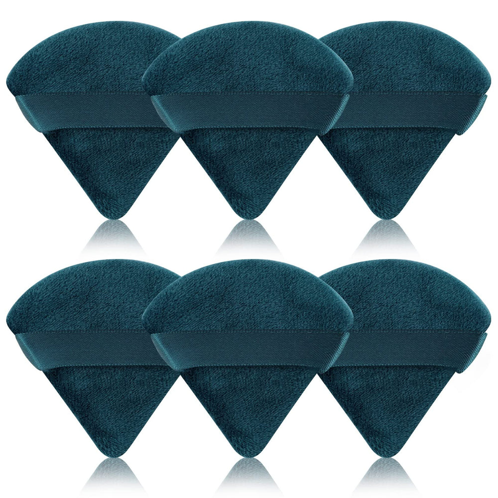 Pimoys puff de maquillaje triangular azul pavo real para mayor precisión en rostro