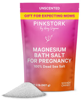 Pink Stork copos de magnesio para baño, enfoque relajante para el embarazo.