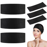 Pinkxhy banda cabeza desechable para spa, negra, mantiene el cabello alejado del maquillaje.