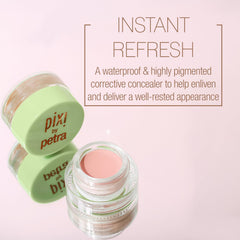 Pixi Correction Concentrate close-up shows smoothing of dark circles and fine lines.