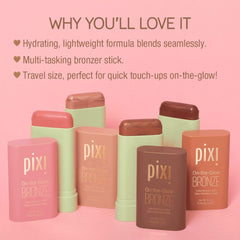 Pixi bronceador barra aloe vera calma y rehidrata al instante.