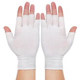 PKRFCJ Guantes blancos sin dedos para movilidad y comodidad.