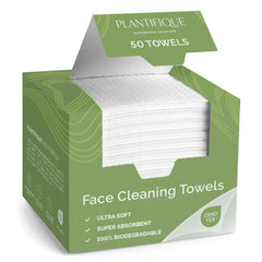Toallitas PLANTIFIQUE para rostro XL 10x12, suaves y biodegradables para limpieza diaria.