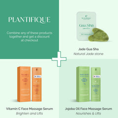 PLANTIFIQUE Gua Sha Jade, masaje facial para relajación y luminosidad.