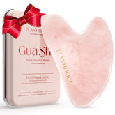 PLANTIFIQUE Rose Quartz Gua Sha para rostro, masaje suave que favorece la circulación.
