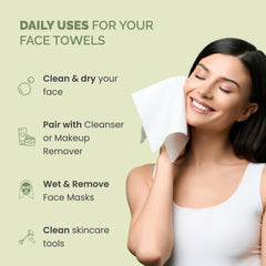 PLANTIFIQUE toallitas faciales, lado suave, ideal para limpieza delicada de la piel.