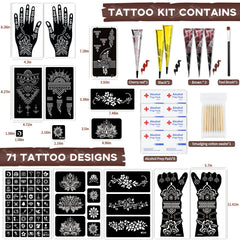 PllusJoys tatuaje temporal conos tinta en colores intensos para arte duradero