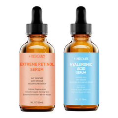 Plus1herolabs suero retinol botella: suaviza líneas y promueve brillo nocturno.