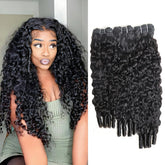 PNKHB mechas Burmese rizadas de 18 pulgadas, volumen natural para looks diarios.