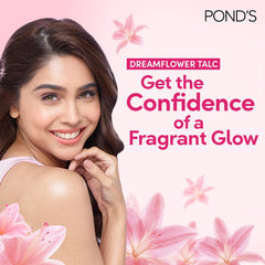 Pond's Flor de Ensueño Talco, ideal para aplicación diaria en piel sensible.