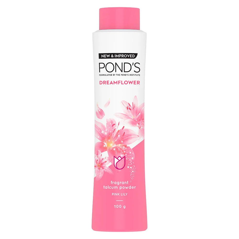 Pond's Flor de Ensueño Talco, frasco de 100 g, polvo suave para la piel.