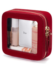 Popvibe bolsa de maquillaje transparente mini, ideal para ver tus esenciales al instante.
