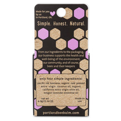 Balsamo natural Portland Bee Balm Lavanda con textura suave para labios.