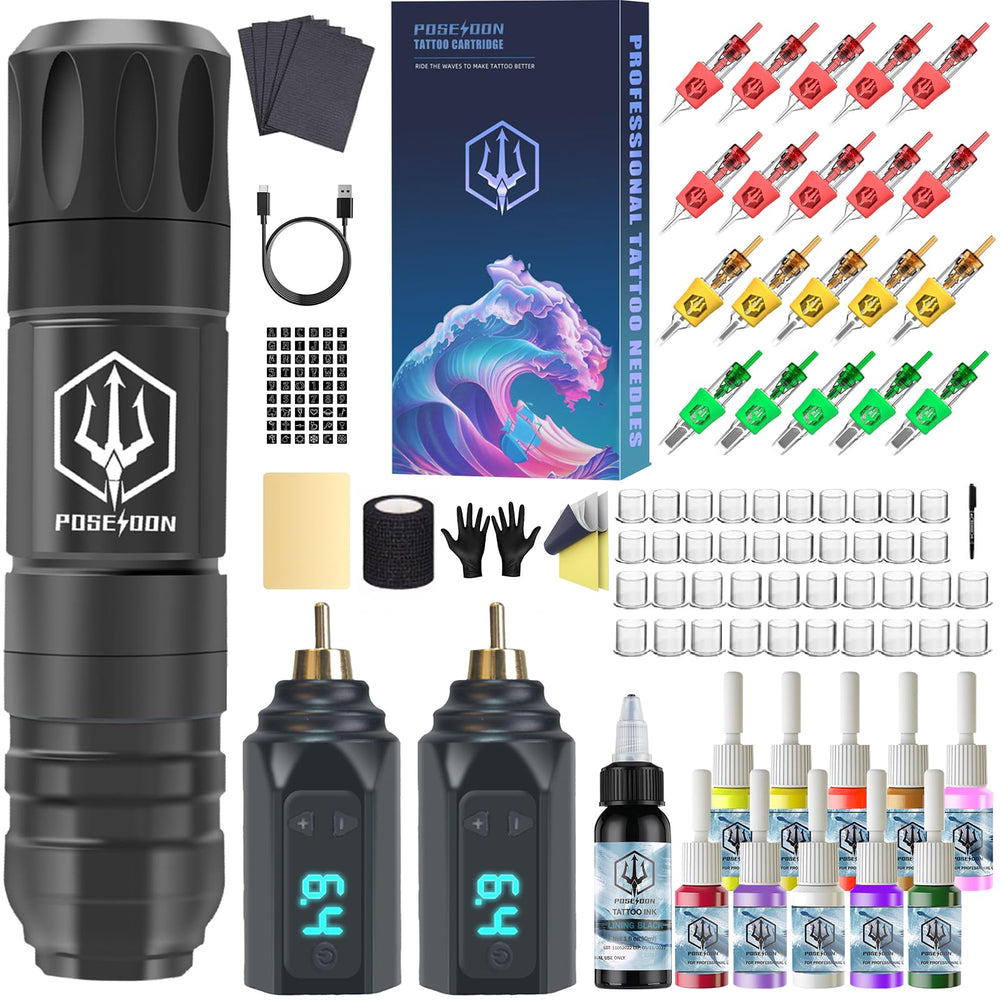 Vidattx Poseidon pluma de tatuaje frontal con agarre cómodo