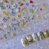 POWPOP 5D con relieve floral para uñas, acabado elegante.