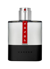 Prada Luna Rossa Carbon, botella frontal, elegante para uso diario.
