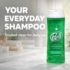 Etiqueta clásica de Prell Original Green Shampoo, diseño reconocible
