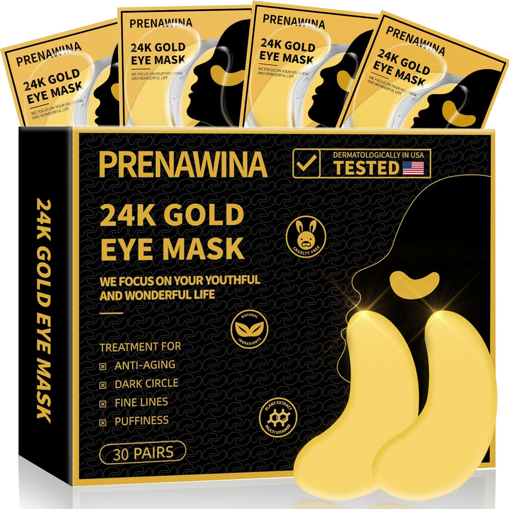 Parches oculares 24K oro de Prenawina para hidratar e iluminar la mirada.