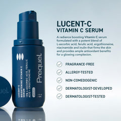 Prequel Skin Lucent-C Serum, dispensador preciso para dosis consistentes cada mañana.