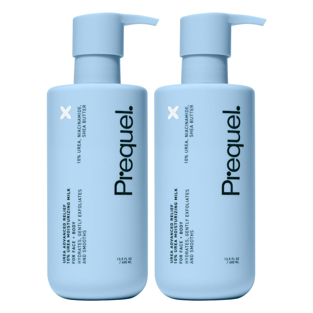 Prequel Skin Urea en botella: hidratación profunda para piel seca y sensible.