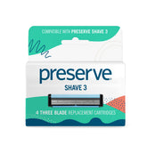 Preserve Shave 3: recambios de tres cuchillas para afeitado suave.