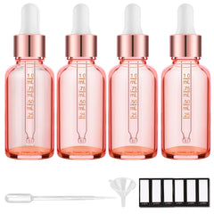 PrettyCare botellas rosadas 30ml con gotero para dosificar aceites.