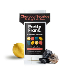 Pretty Frank Desodorante natural carbón costero; aplicación fácil para uso diario sin irritación.