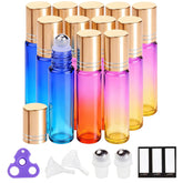 Botellas PrettyCare rodillo arcoiris 10 ml para aceites y perfumes, fáciles de transportar.