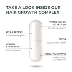 Primal Harvest Hair Growth Vitamins con extracto de bambú, brillo y salud capilar.