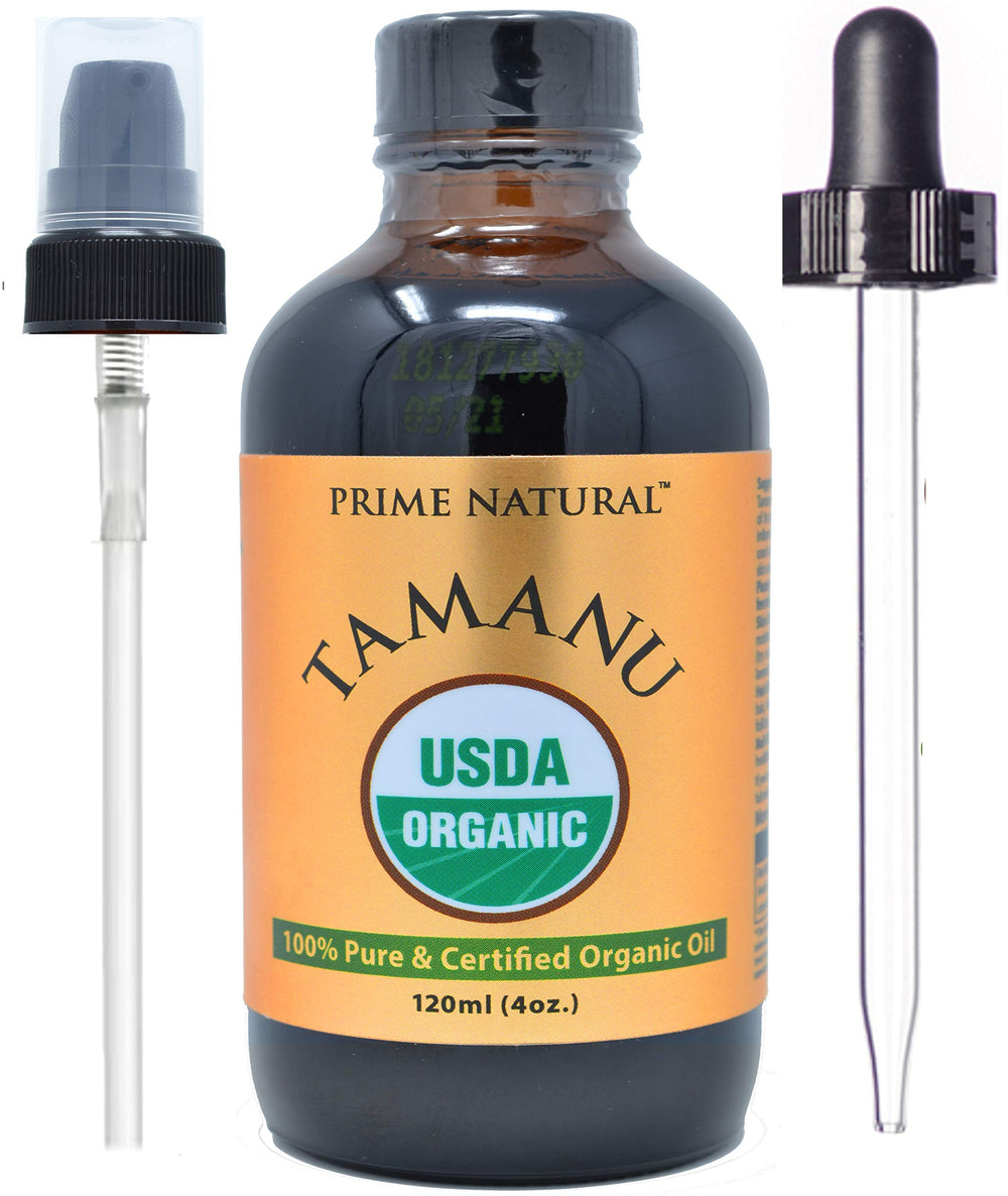 Prime Natural Aceite Tamanu prensado en frío, frasco 120 ml para piel suave.