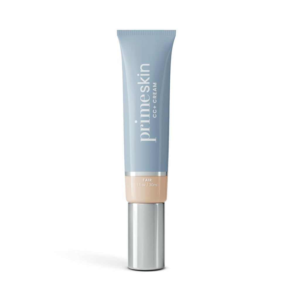 PrimePrometics PrimeSkin CC+ crema, acabado líquido-polvado, difumina poros para un look natural.