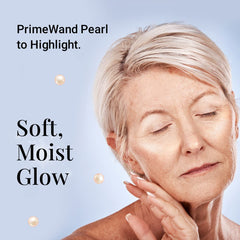 Prime Prometics PrimeWand Pearl en el puente de la nariz, aporta luz suave y natural.