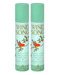 Spray corporal Wind Song de Prince Matchabelli, paquete de dos frascos para uso diario.
