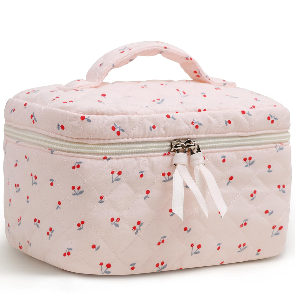 Prite grande bolsa cosméticos con diseño floral para viajes y organización