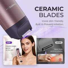 PRITECH Bikini Trimmer usada en húmedo o seco para mayor comodidad.