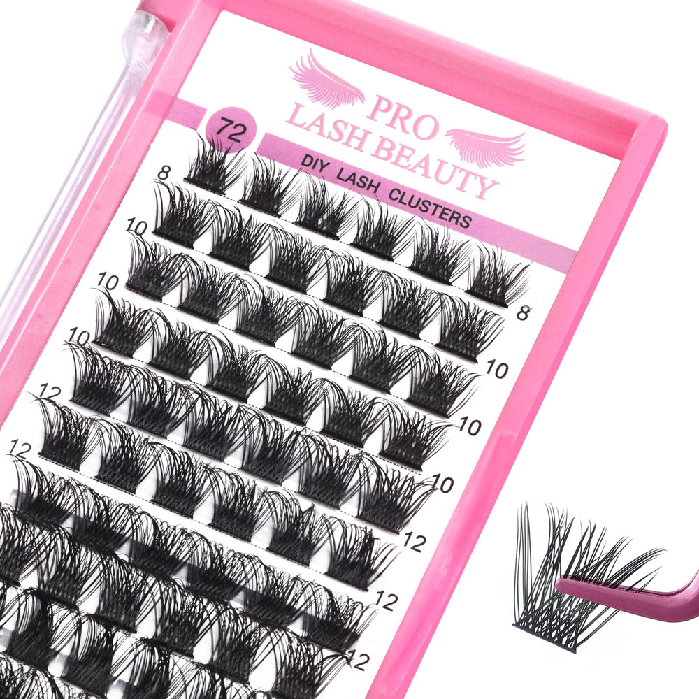 PRO LASHBEAUTY clusters de pestañas 72 piezas para volumen y longitud