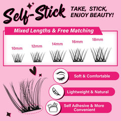 PRO LASHBEAUTY Begonia, pestañas ligeras y cómodas para uso diario