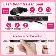 PRO LASHBEAUTY Manga Lash Clusters Adhesivo Sellador: fijación segura y resistente al agua.