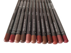 12pc Ultra Fine Lip & Eye Liner Brown Set closeup pencils showing precise tips for crisp lines