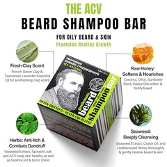 Aplicación rápida de la barra champú para barba, Professor Fuzzworthy, uso diario.