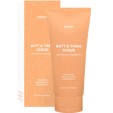 PROOT Exfoliante para glúteos, botella vertiendo producto para exfoliar y suavizar la piel