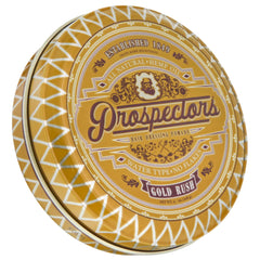 Prospectors Gold Rush Pomada en lata de 4 oz para peinado con brillo suave y definición.